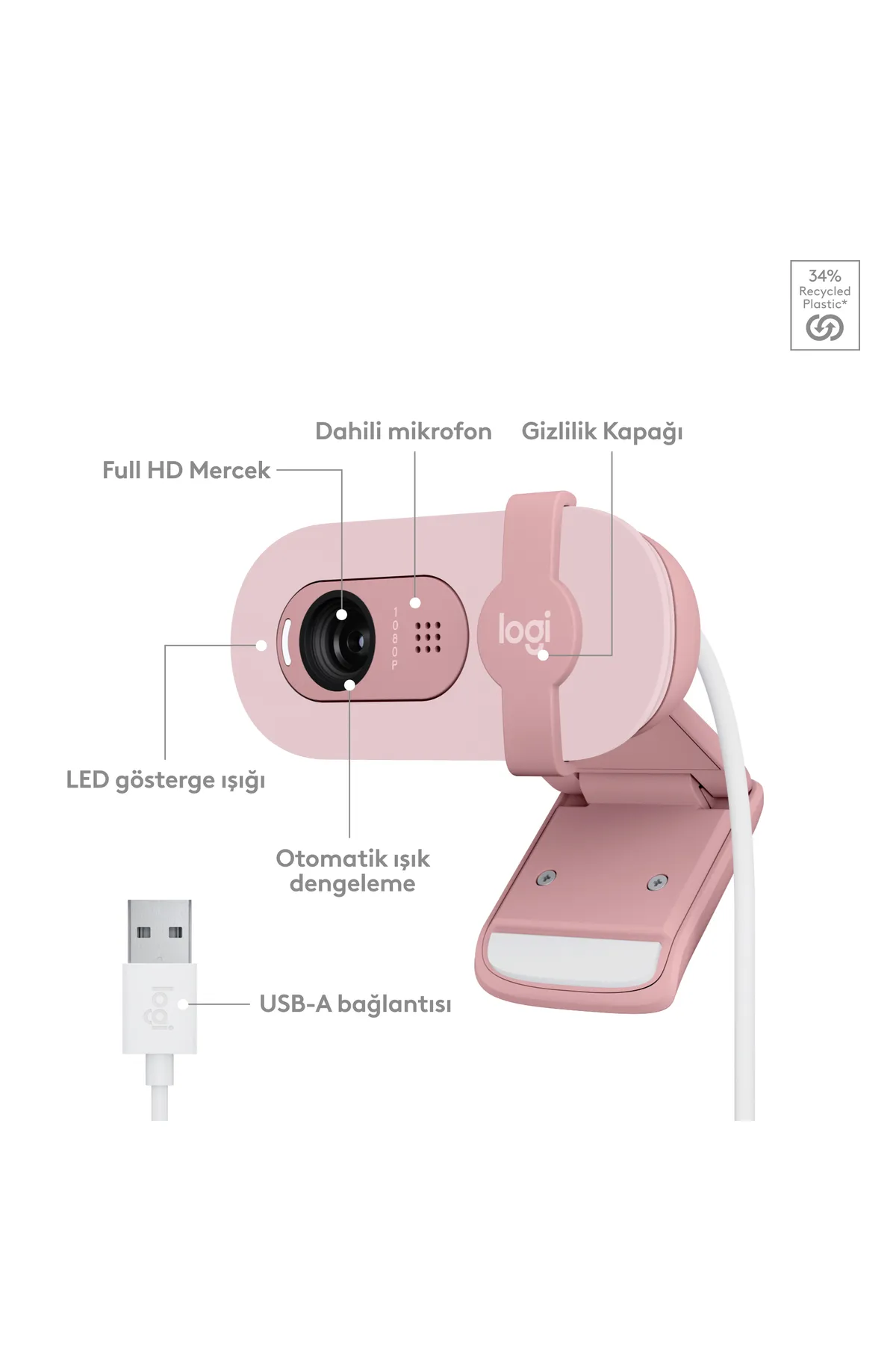 Webcam 4K HDR Mikrofonlu